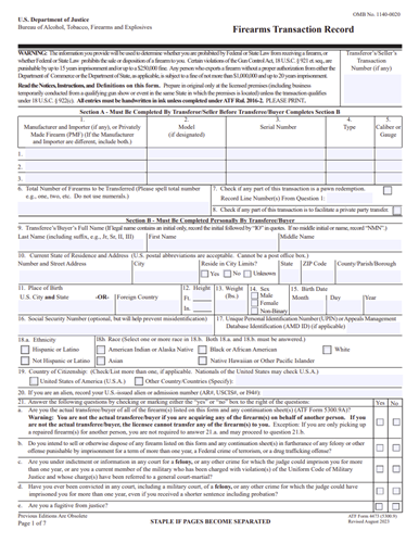 Example - ATF FORM 4473